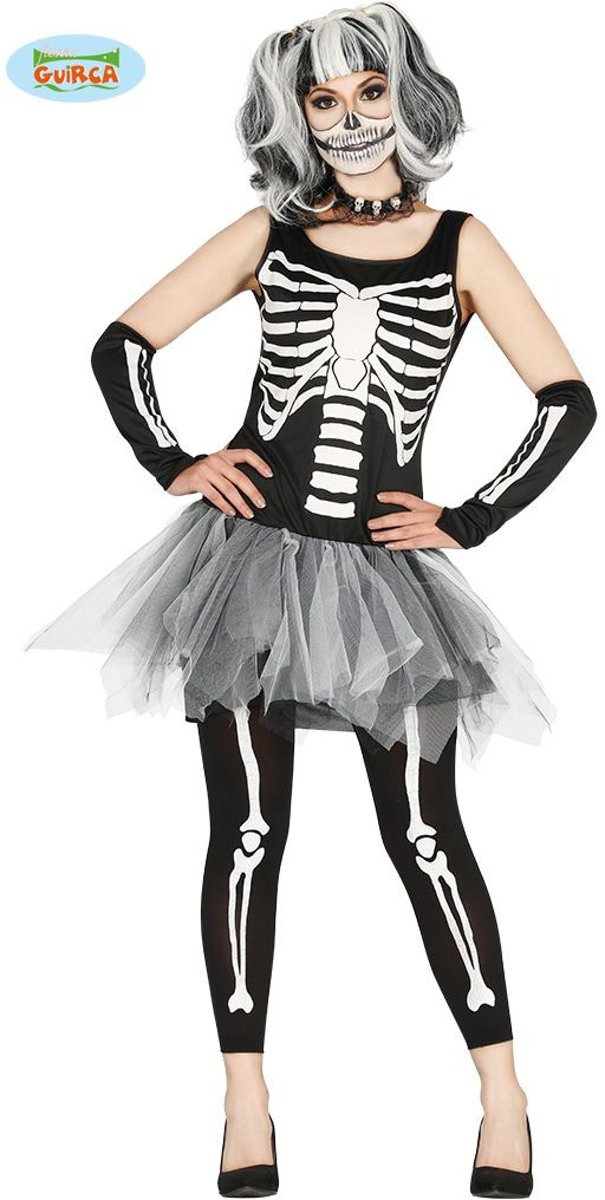 Zombie Kostuum | Bevallig Tutu Skelet | Vrouw | Maat 42-44 | Halloween | Verkleedkleding